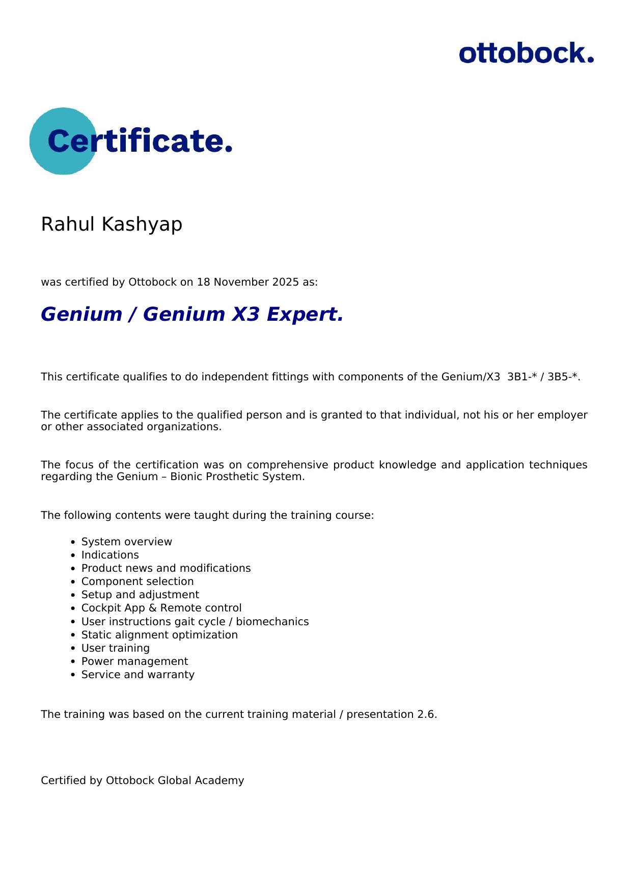 Genium / Genium X3 Expert — Rahul Kashyap