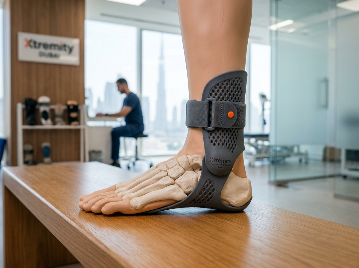 Orthosis on an anatomical model